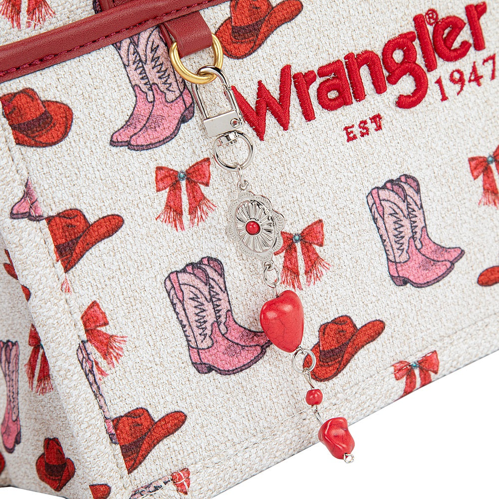 Western Print Cowgirl Tote Bag/Crossbody - Pink