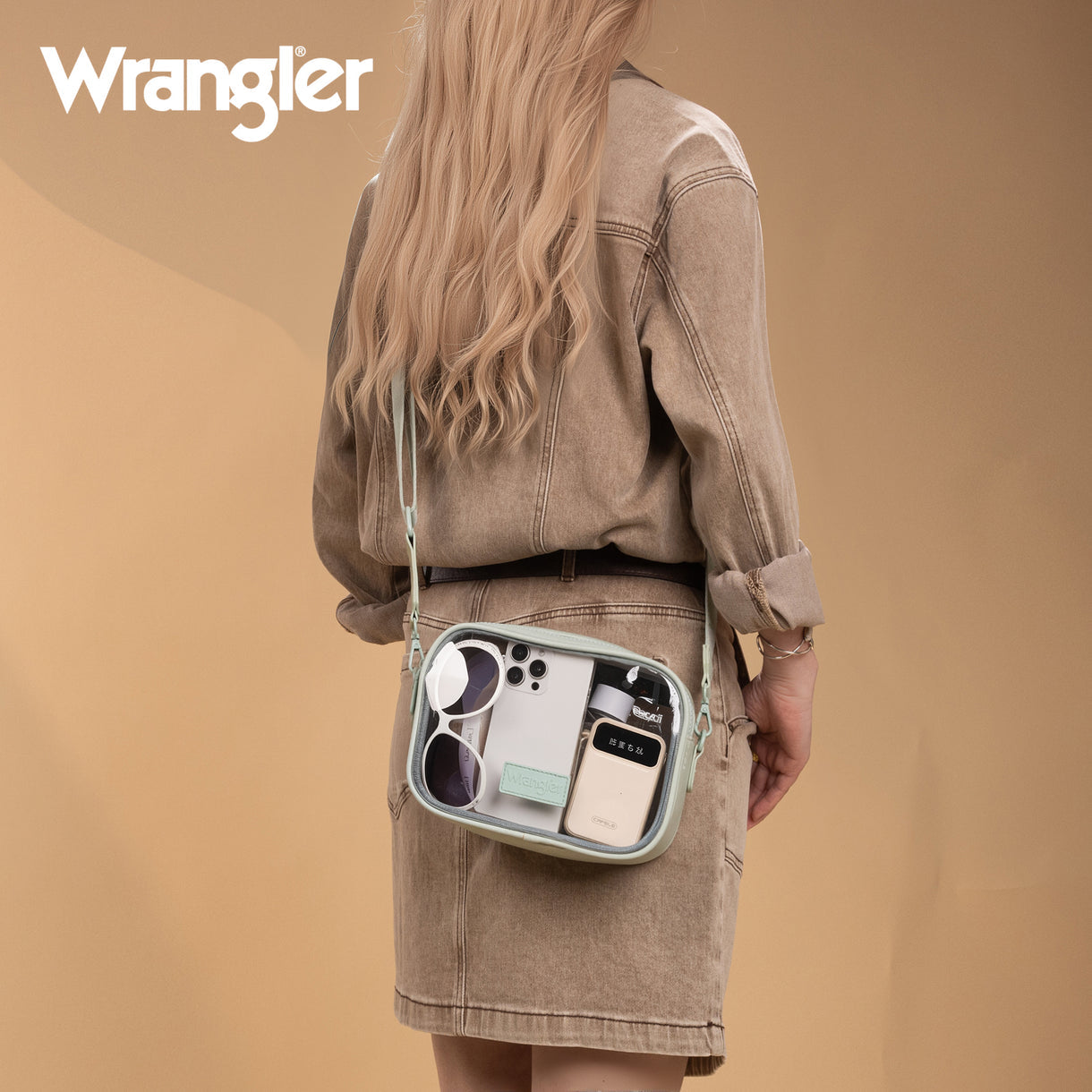 Wrangler Clear Crossbody Bag/Stadium Bag - Green