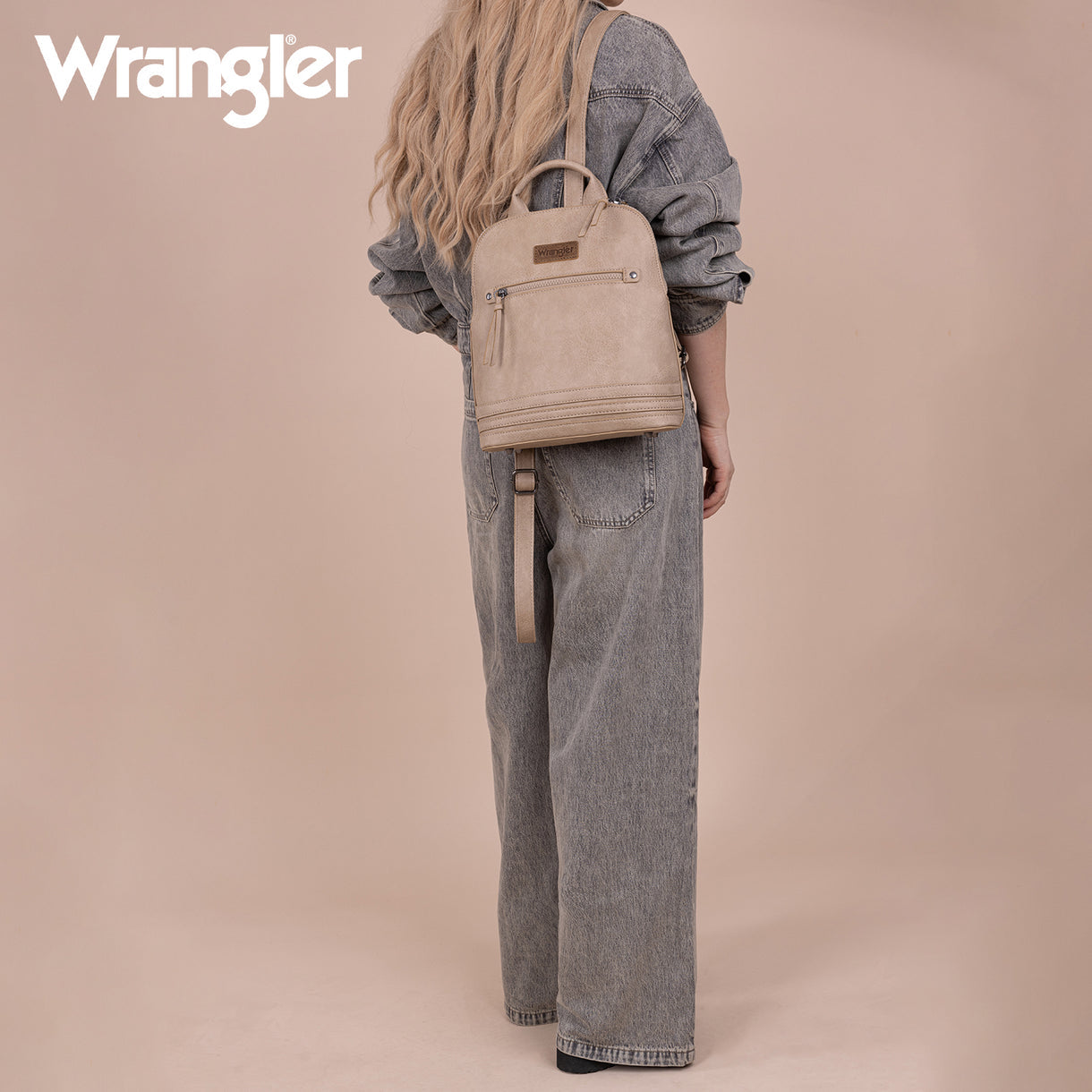 Wrangler Classic Dome Zippered Backpack - Tan