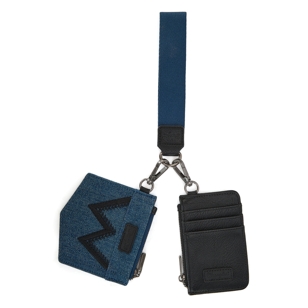 Wrangler logo "W" Embroidered Dual Pouch Wristlet