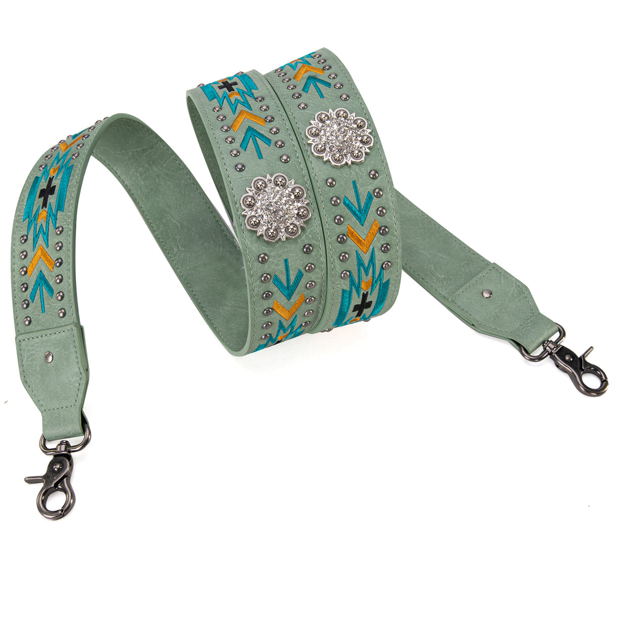 Wrangler Aztec Printed Crossbody Purse With Wallet Compartment - Green