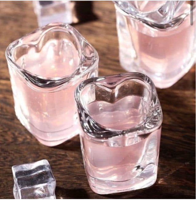 Valentine heart-shaped shot glass