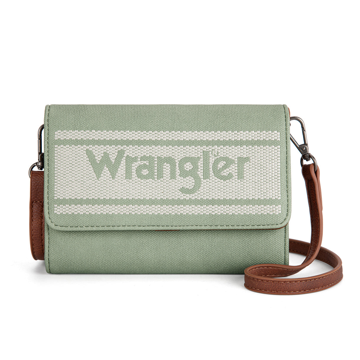 Wrangler Logo Waxed Canvas Wallet/Crossbody - Light Green