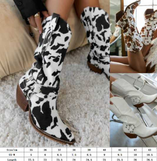 Women’s cow print boot