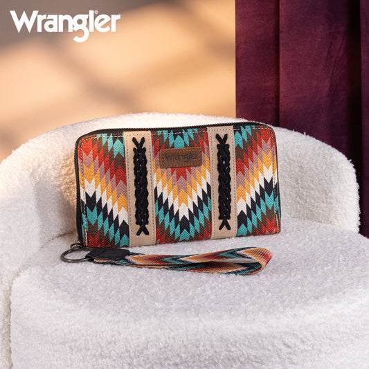 Wrangler Southwestern Art Print Wallet - Black - Multi Color