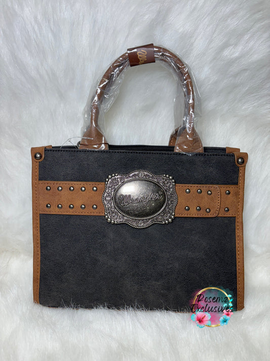 Wrangler Buckle Tote/Crossbody - Black