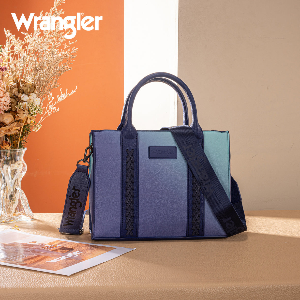 Wrangler Ombre Western Tote/Crossbody - Navy