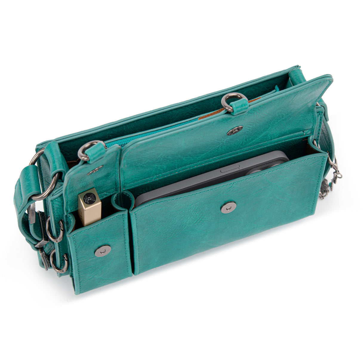 Wrangler Buckle Charm Small Shoulder Bag - Turquoise