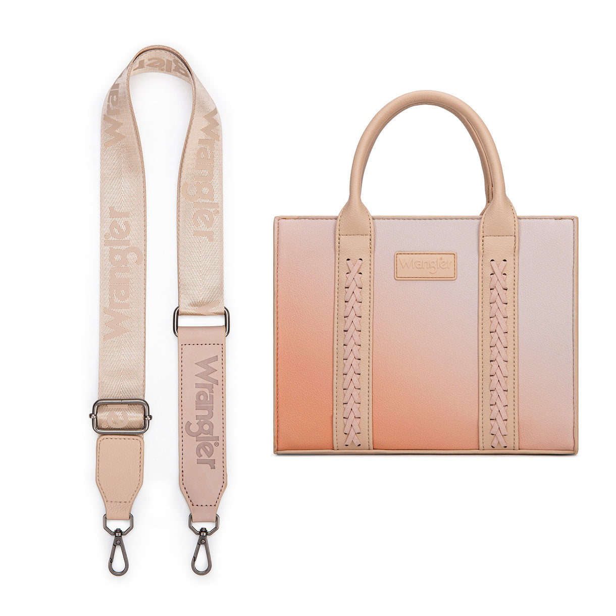 Wrangler Ombre Western Tote/Crossbody - Tan