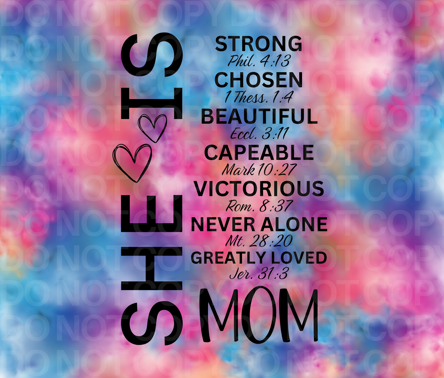 SHE IS... MOM bible verse 20oz Insulated Tumbler *custom orders add name at checkout in (order special instructions tab)