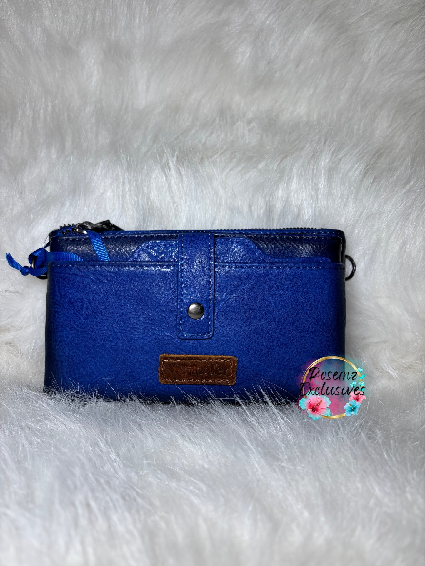 Wrangler Dual Zipper Compartment Crossbody Bag - Navy