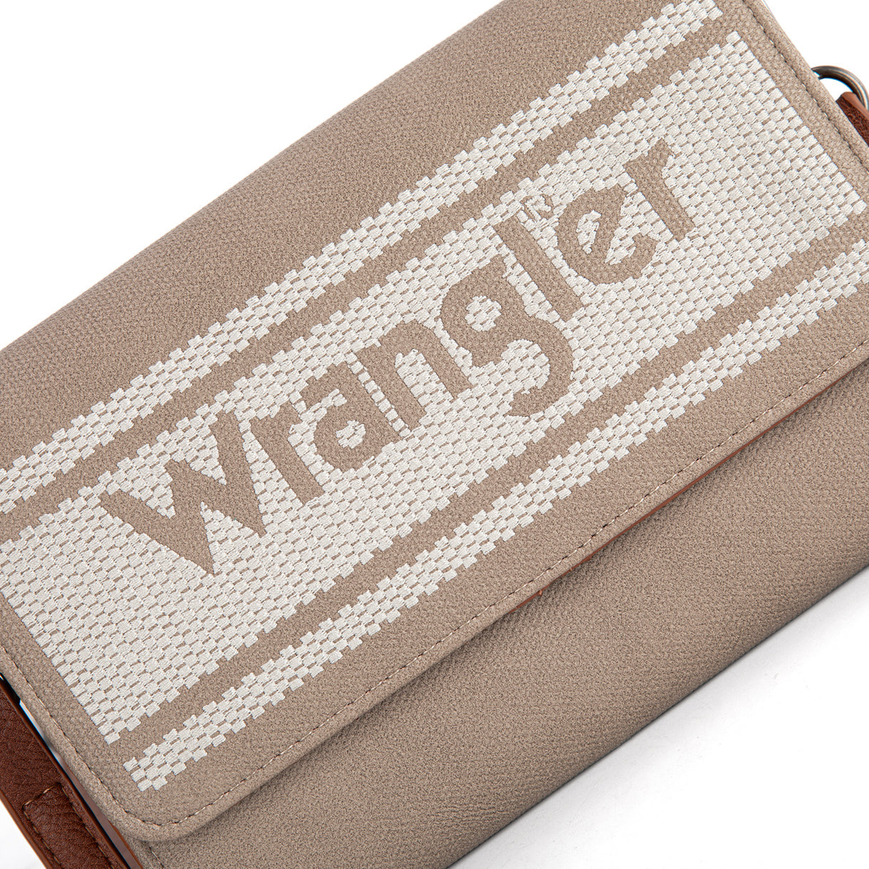 Wrangler Logo Waxed Canvas Wallet/Crossbody - khaki