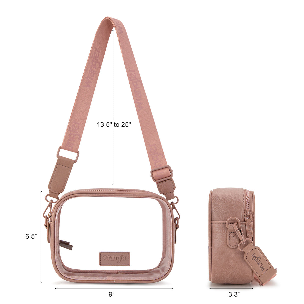 Wrangler Clear Crossbody Bag/Stadium Bag - Pink