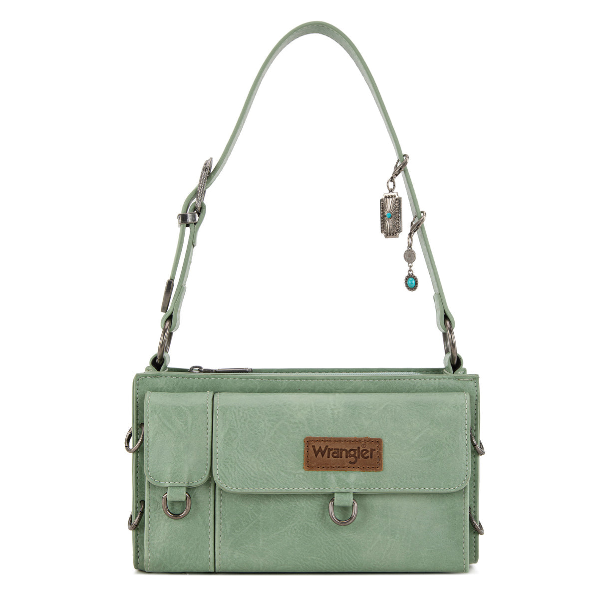 Wrangler Buckle Charm Small Shoulder Bag - Green
