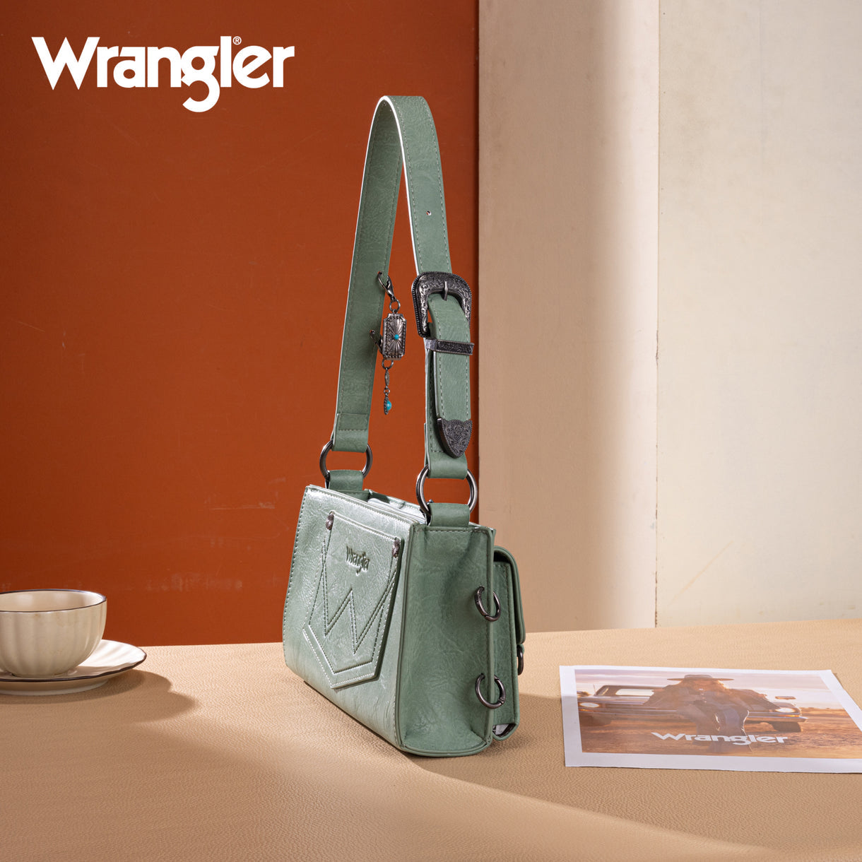 Wrangler Buckle Charm Small Shoulder Bag - Green