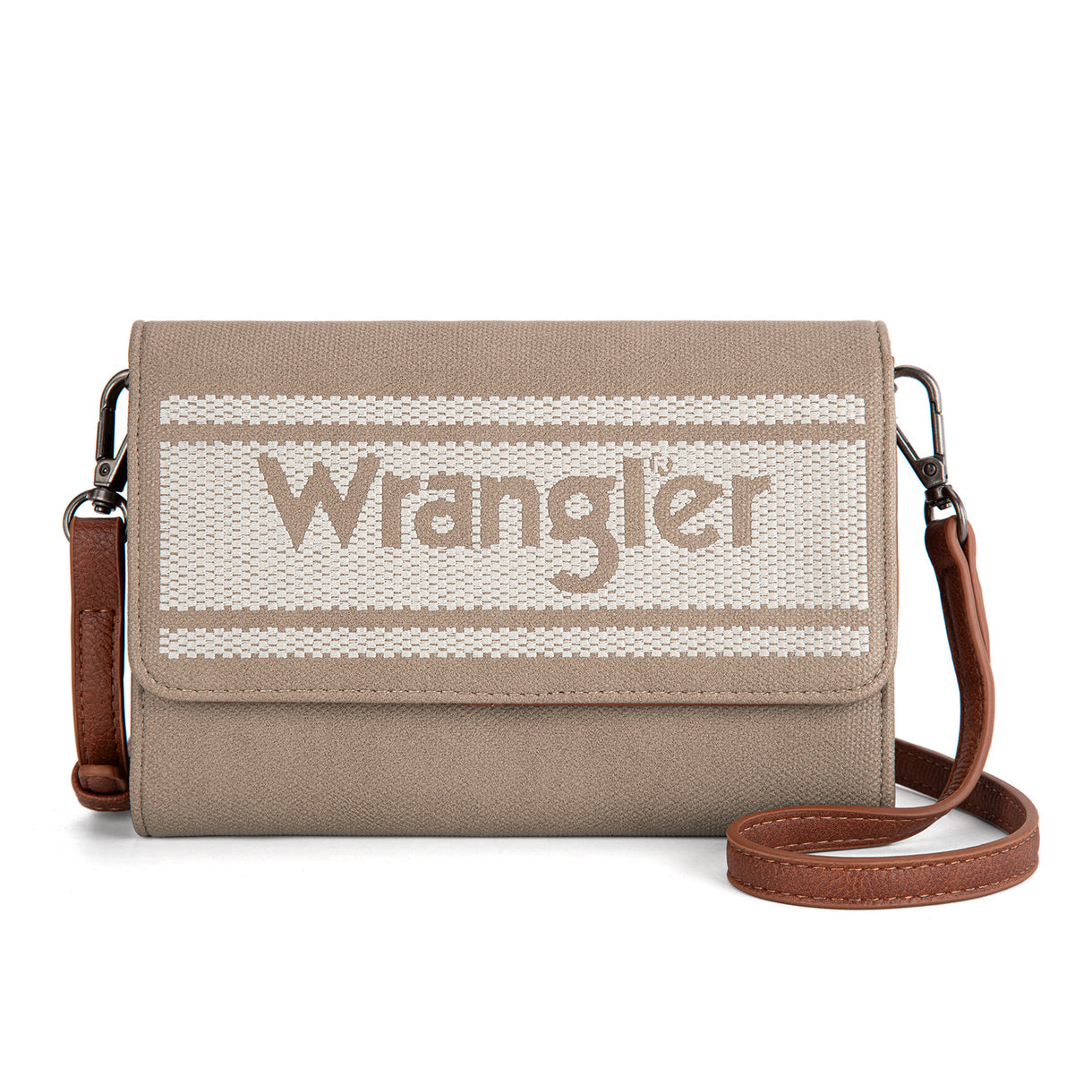 Wrangler Logo Waxed Canvas Wallet/Crossbody - khaki
