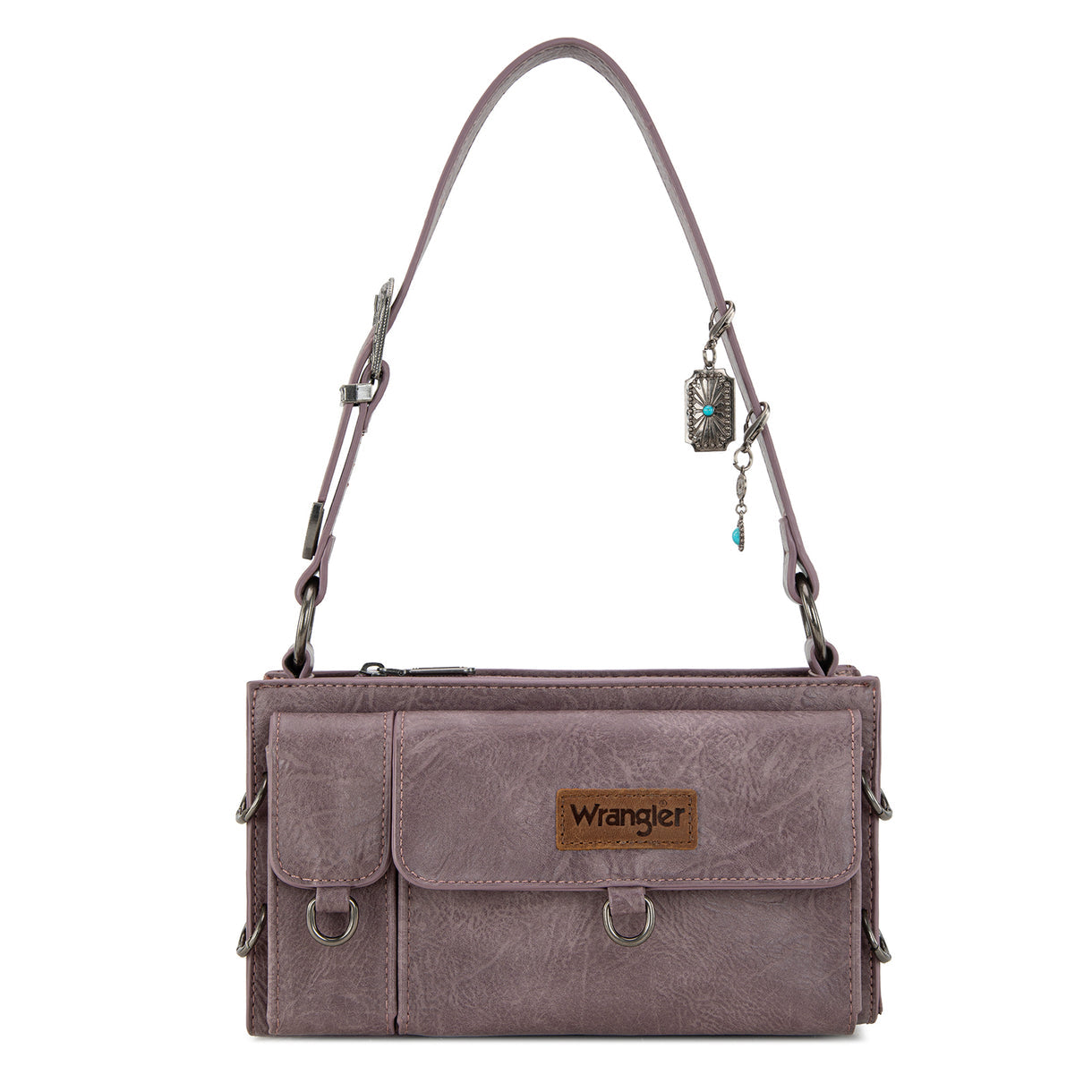 Wrangler Buckle Charm Small Shoulder Bag - Purple