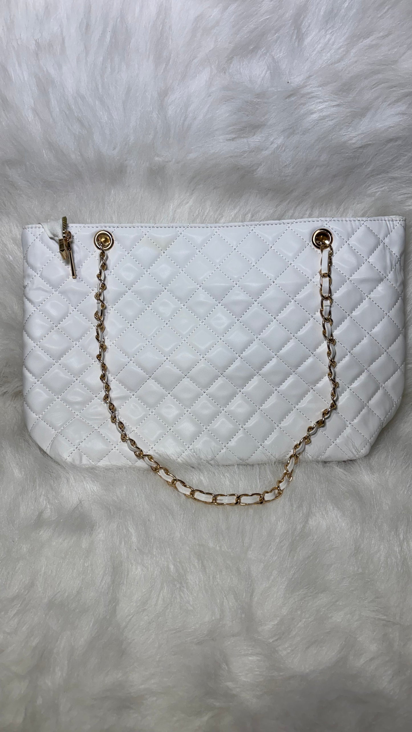 Montana West Quilted Carry-All Tote - White