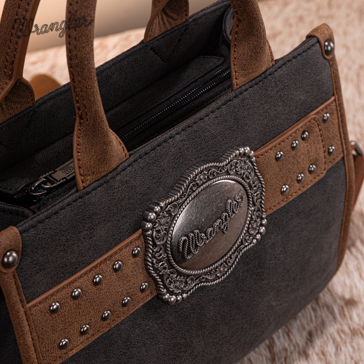 Wrangler Buckle Tote/Crossbody - Black