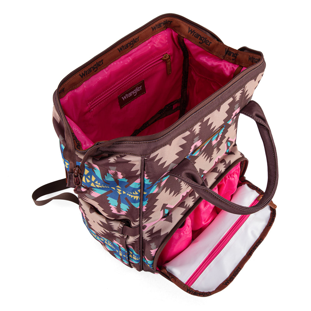 Wrangler Aztec Printed Callie Backpack - Dark Brown - Coffee