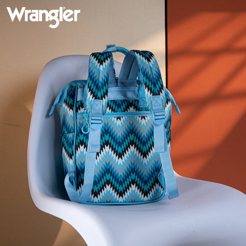 Wrangler Aztec Printed Callie Backpack - Blue