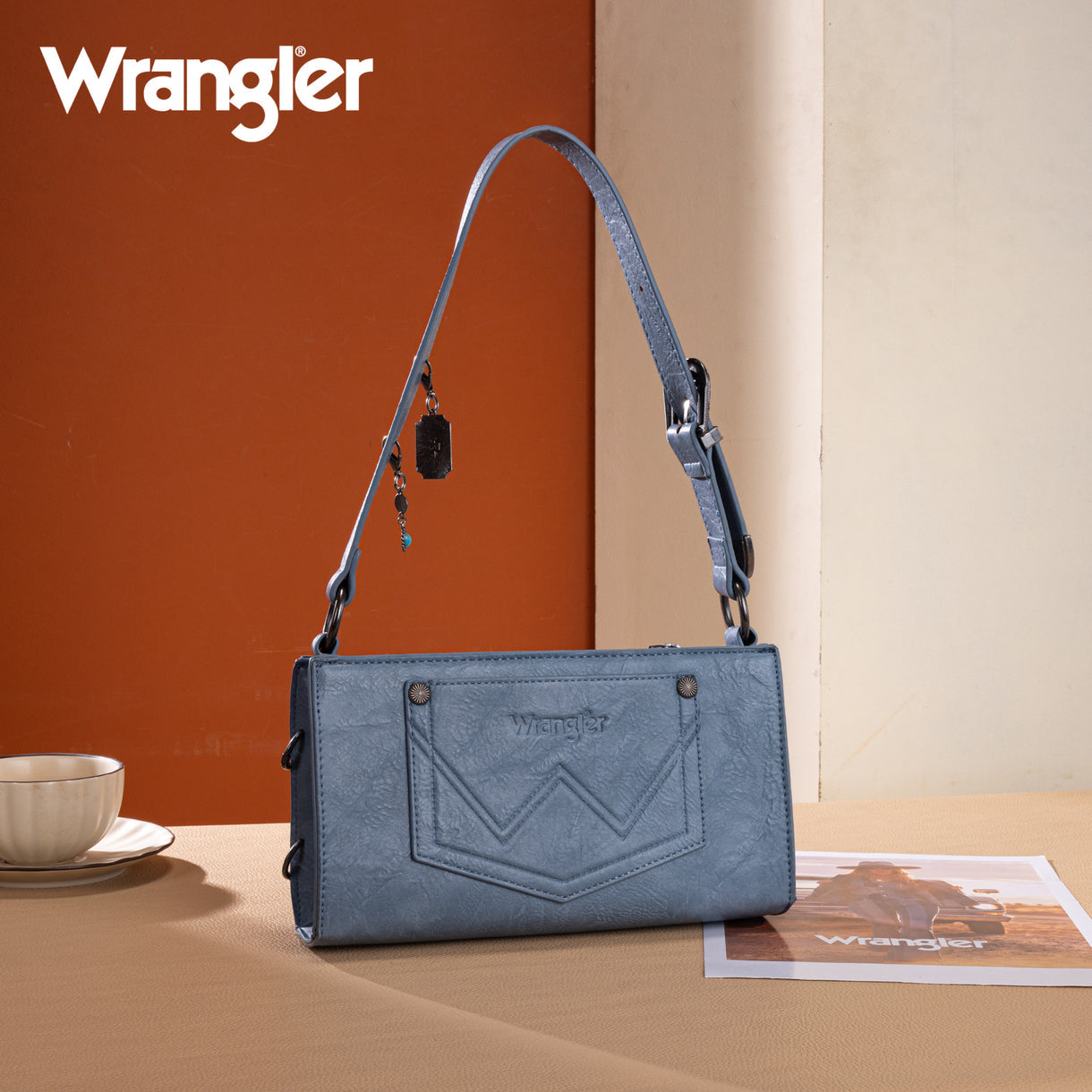 Wrangler Buckle Charm Small Shoulder Bag - Jean