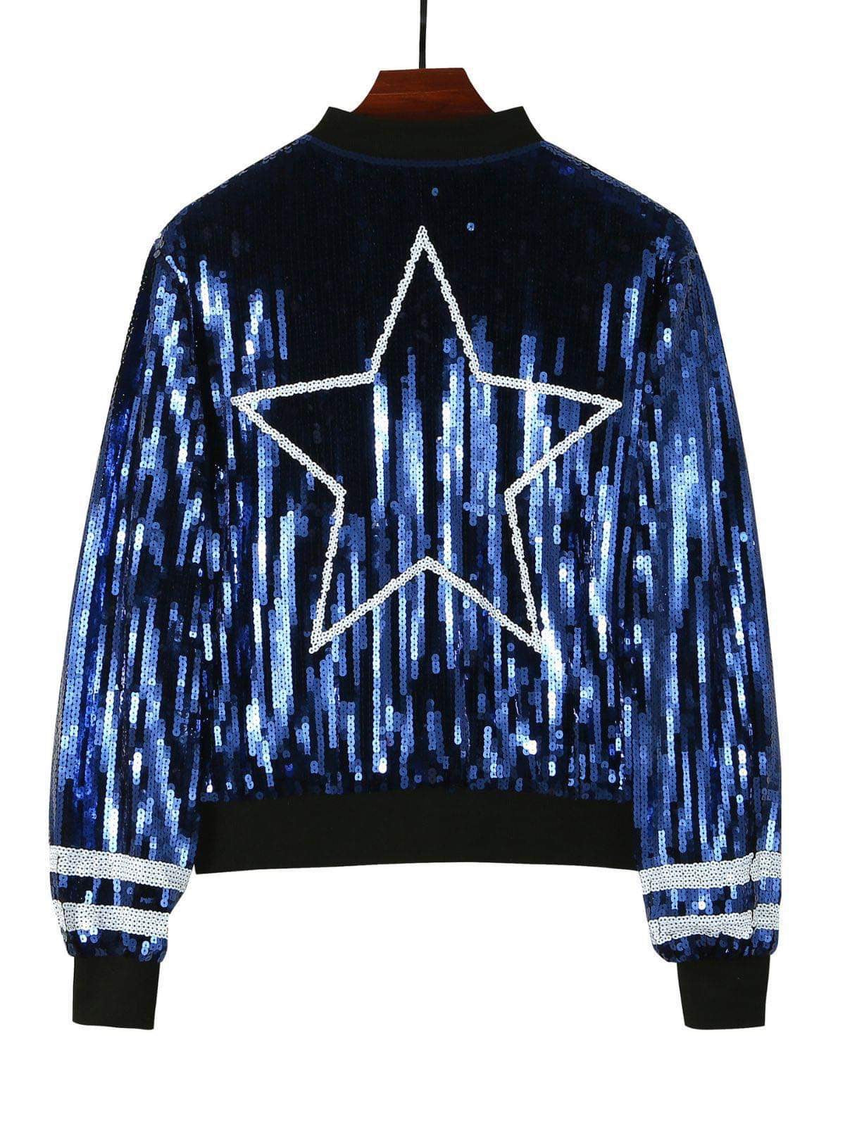 Dallas Star Sequin Bomber Jacket