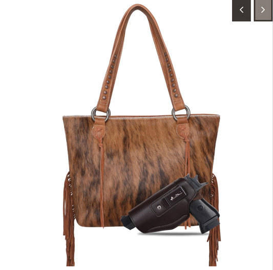 Trinity Ranch Hair-On Cowhide Collection Concealed Carry Tote