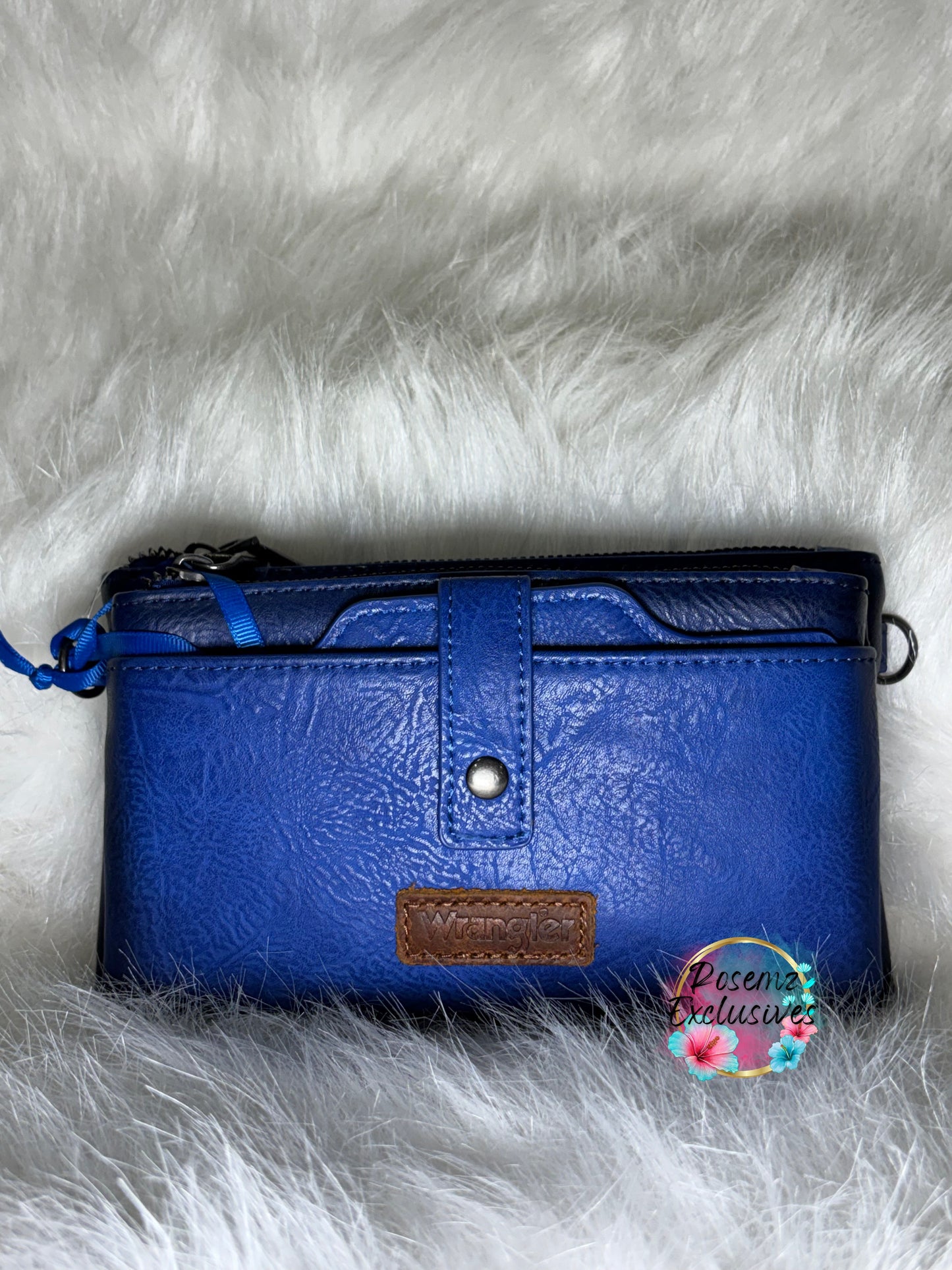 Wrangler Dual Zipper Compartment Crossbody Bag - Navy