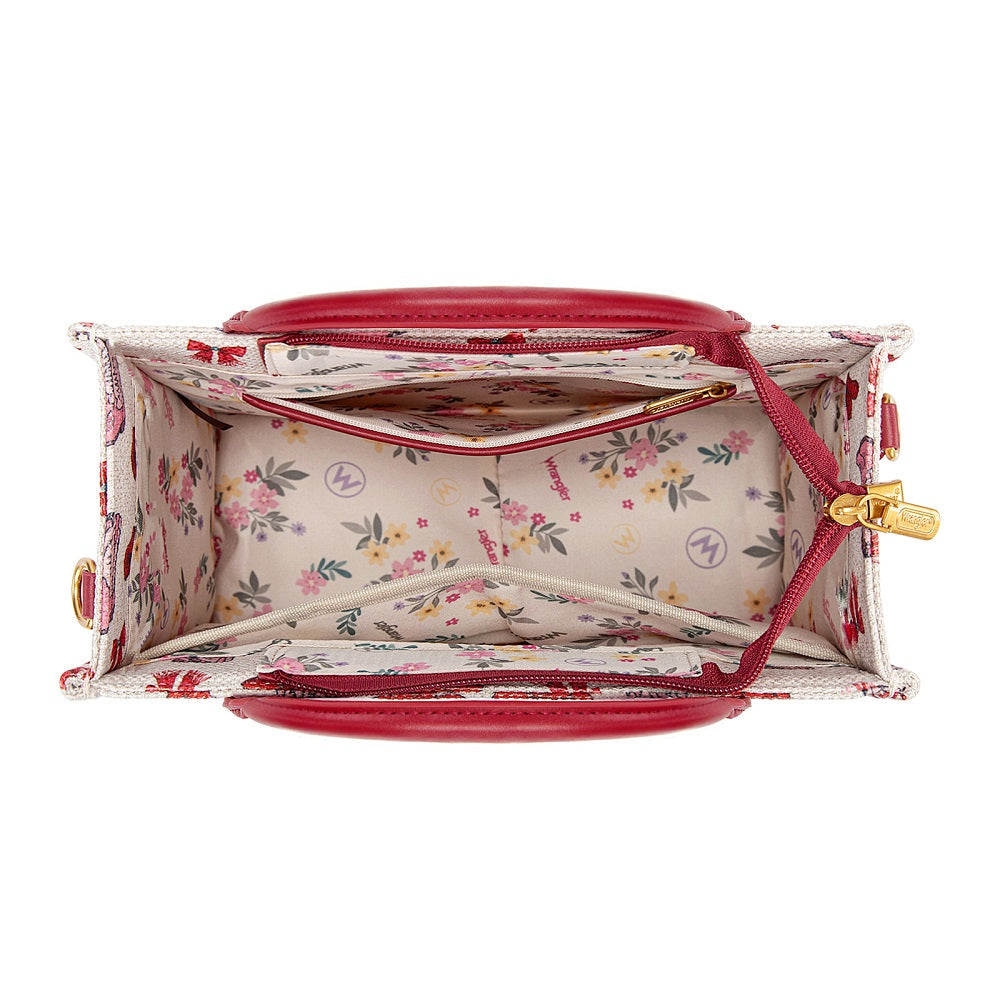 Western Print Cowgirl Tote Bag/Crossbody - Pink