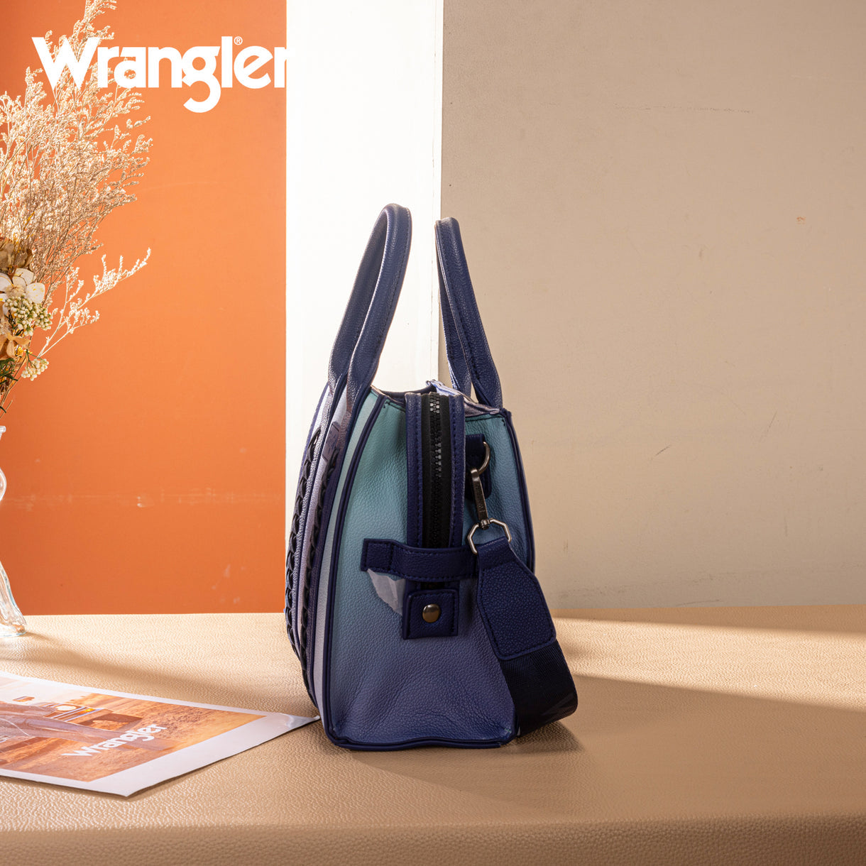 Wrangler Ombre Western Tote/Crossbody - Navy