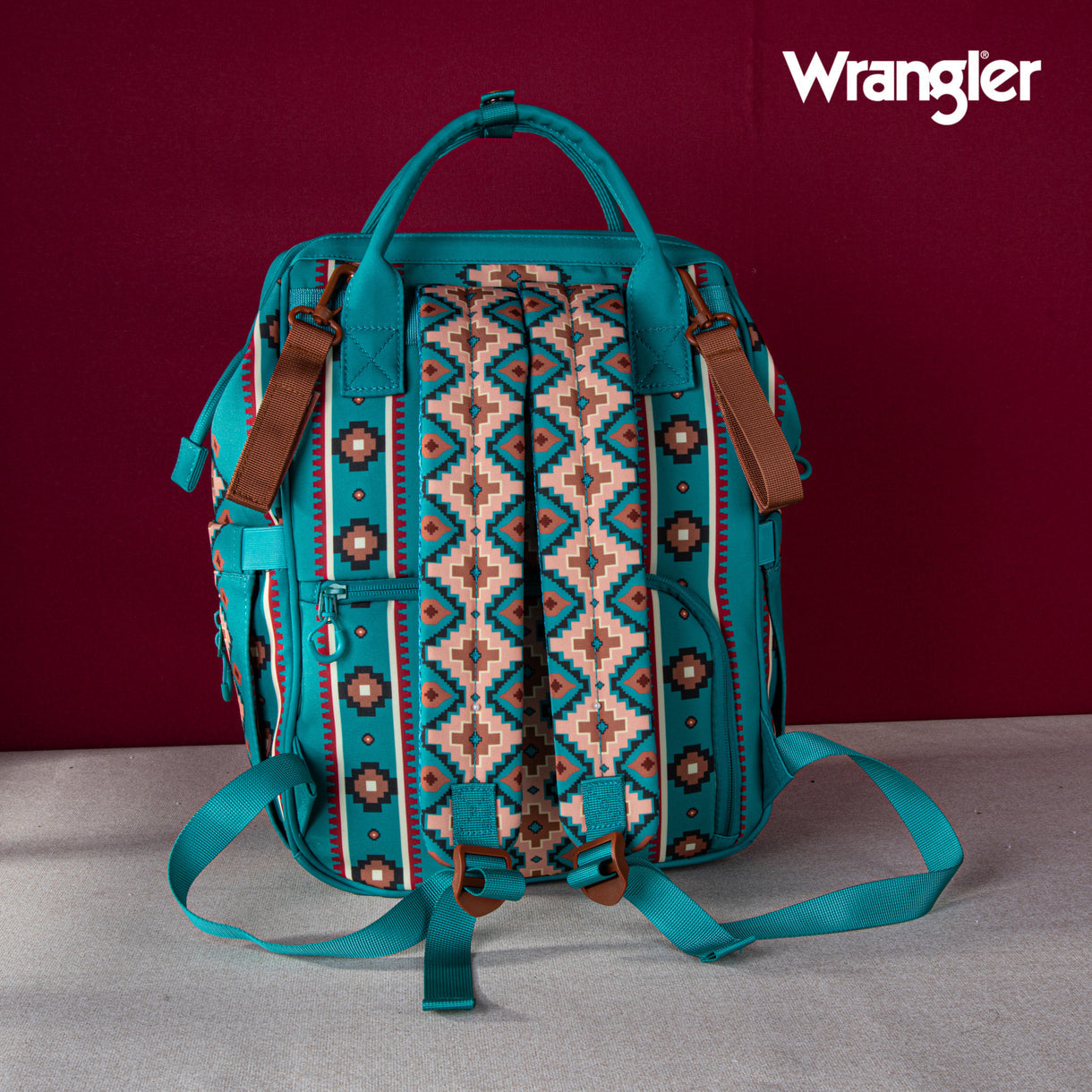 Wrangler Aztec Printed Callie Backpack - Teal