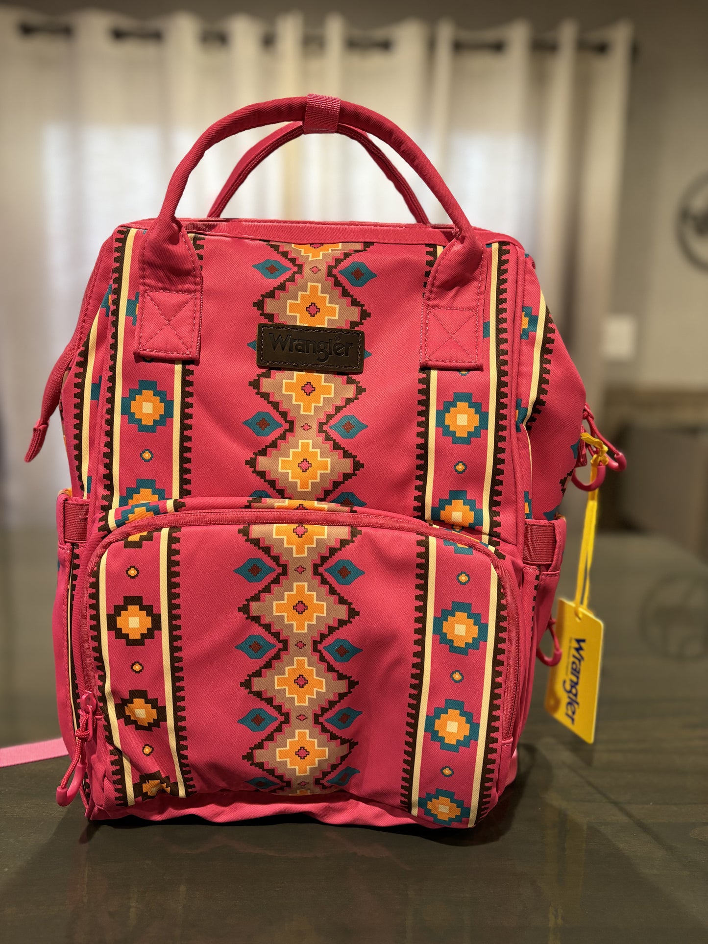 Wrangler Allover Aztec Dual Sided Backpack - Hot Pink