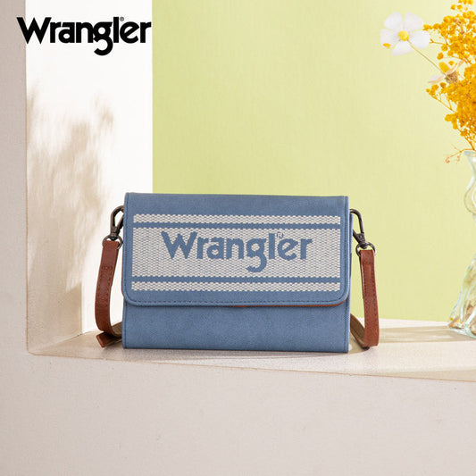 Wrangler Logo Waxed Canvas Wallet/Crossbody - Jean