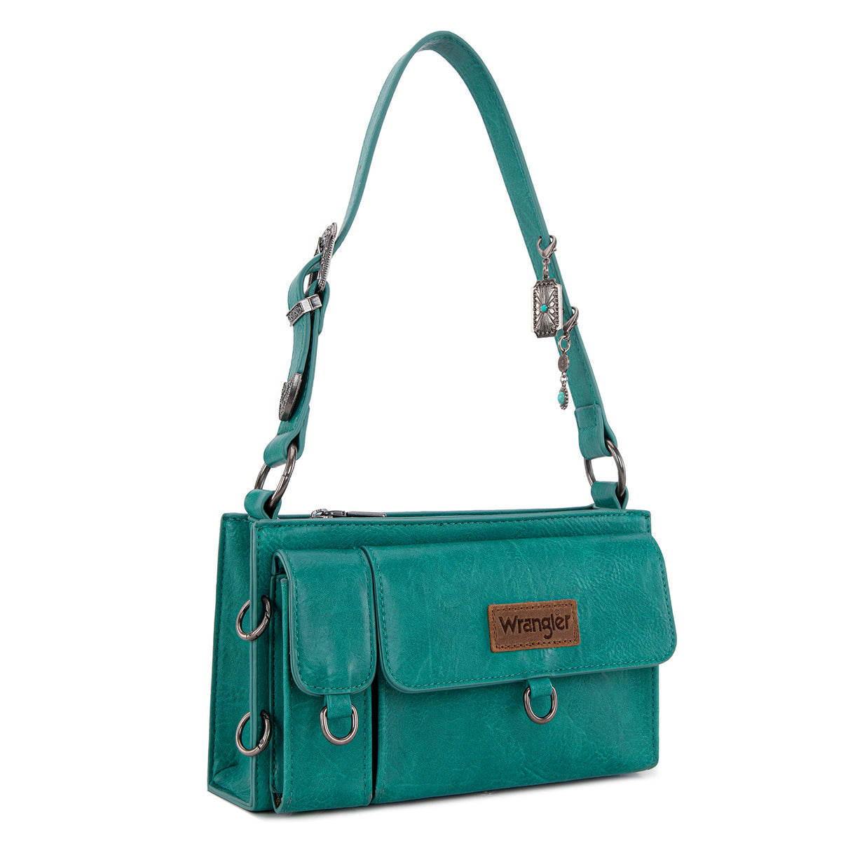 Wrangler Buckle Charm Small Shoulder Bag - Turquoise