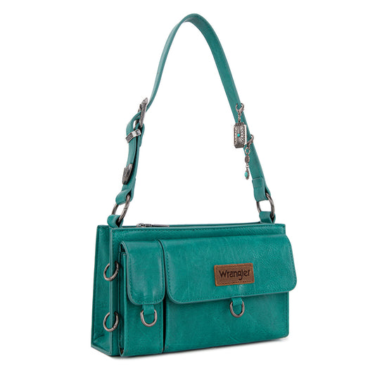 Wrangler Buckle Charm Small Shoulder Bag - Turquoise
