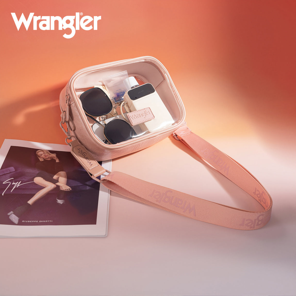 Wrangler Clear Crossbody Bag/Stadium Bag - Pink
