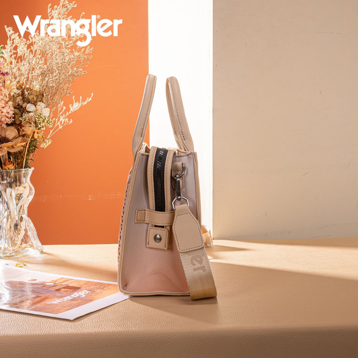 Wrangler Ombre Western Tote/Crossbody - Tan