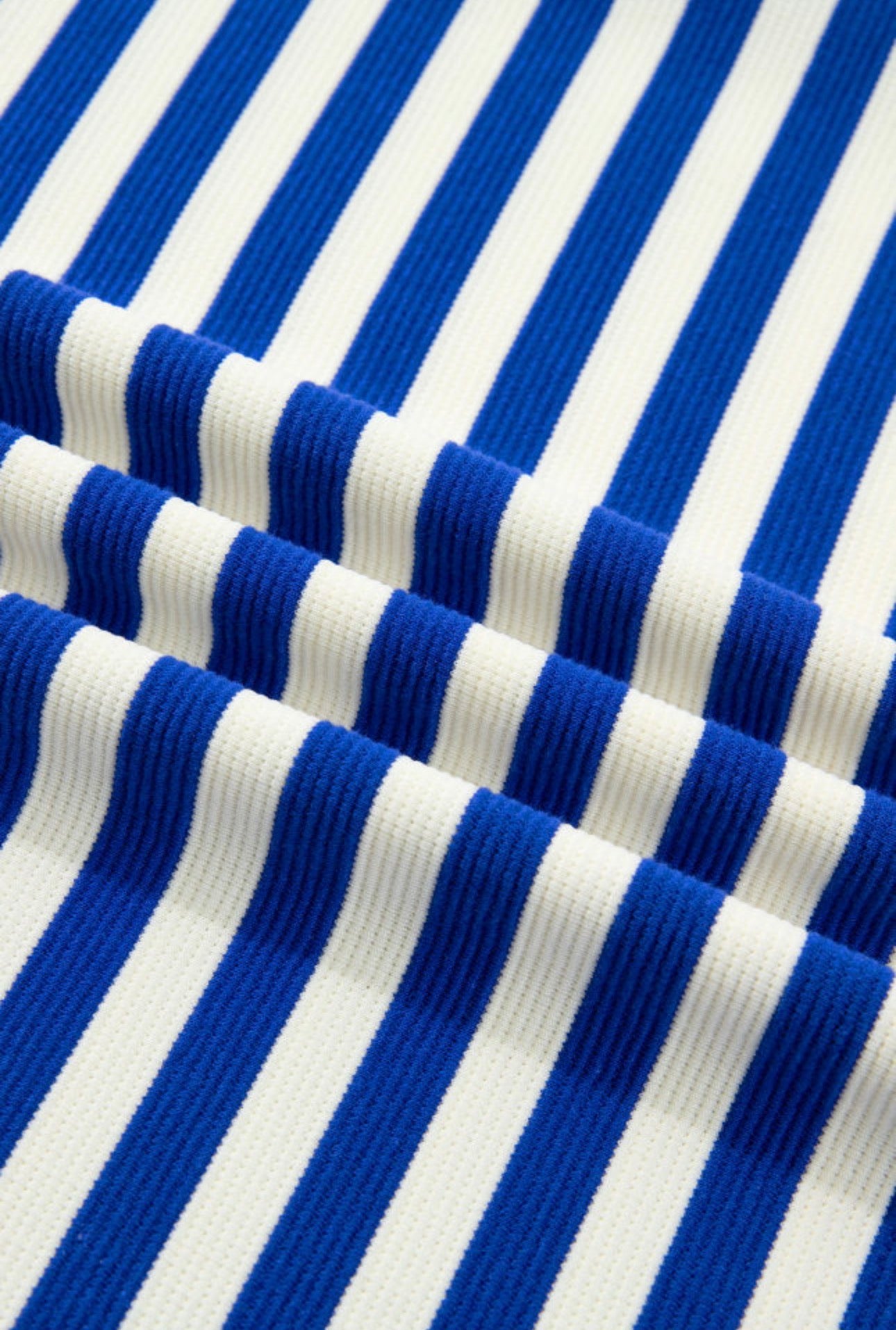 Coastal Charm Ribbed Striped Top – Royal Blue