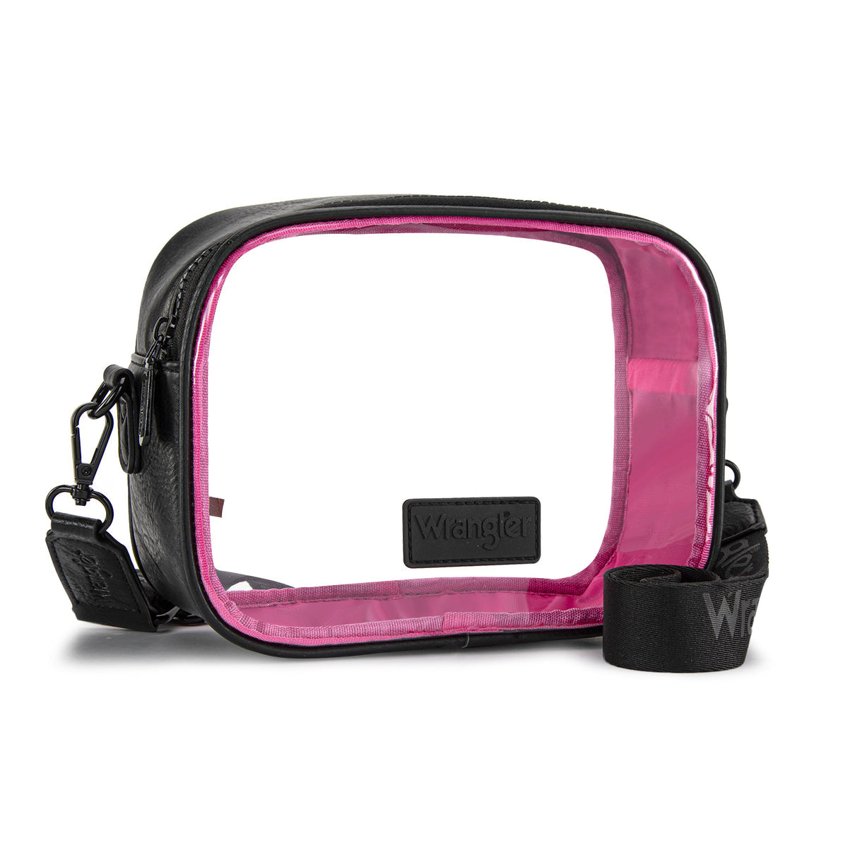 Wrangler Clear Crossbody Bag/Stadium Bag - Hot Pink - Black