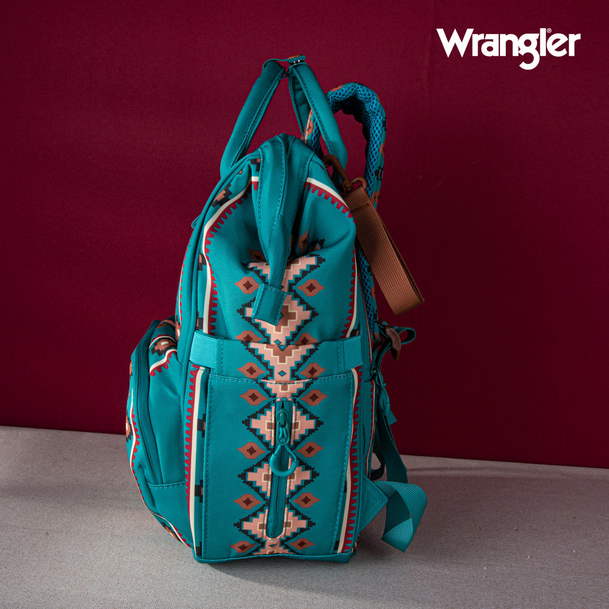 Wrangler Aztec Printed Callie Backpack - Teal