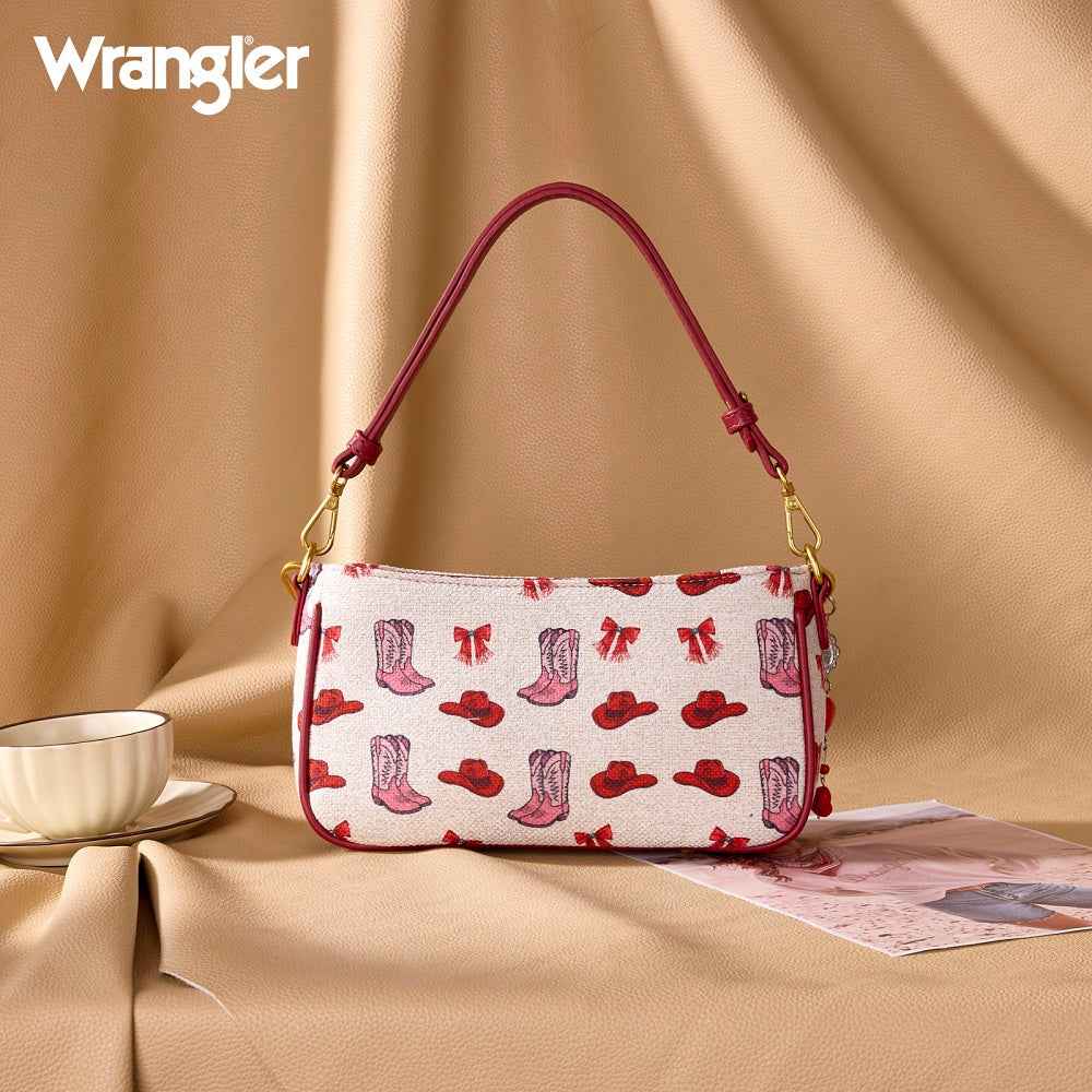 Wrangler Western Print Cowgirl Shoulder Bag - Red