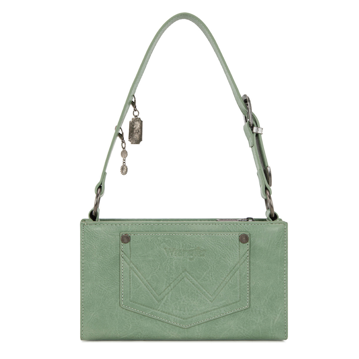 Wrangler Buckle Charm Small Shoulder Bag - Green