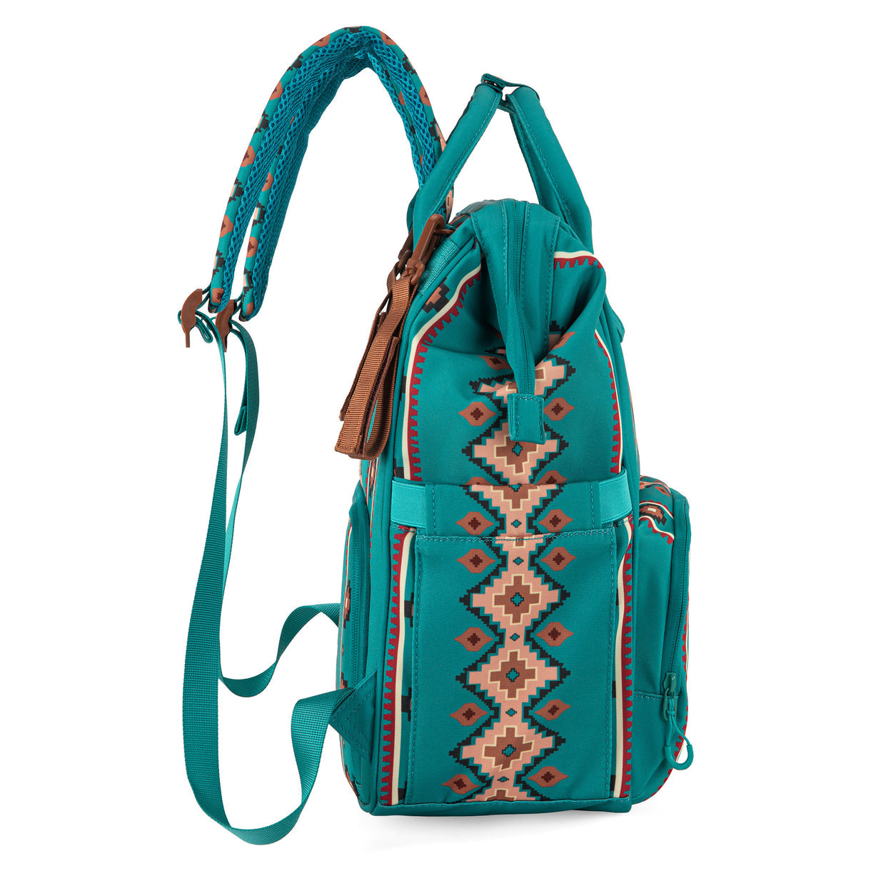 Wrangler Aztec Printed Callie Backpack - Teal