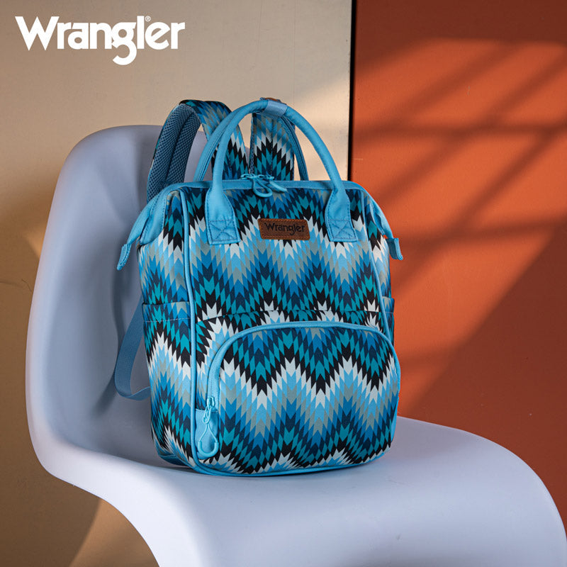 Wrangler Aztec Printed Callie Backpack - Blue