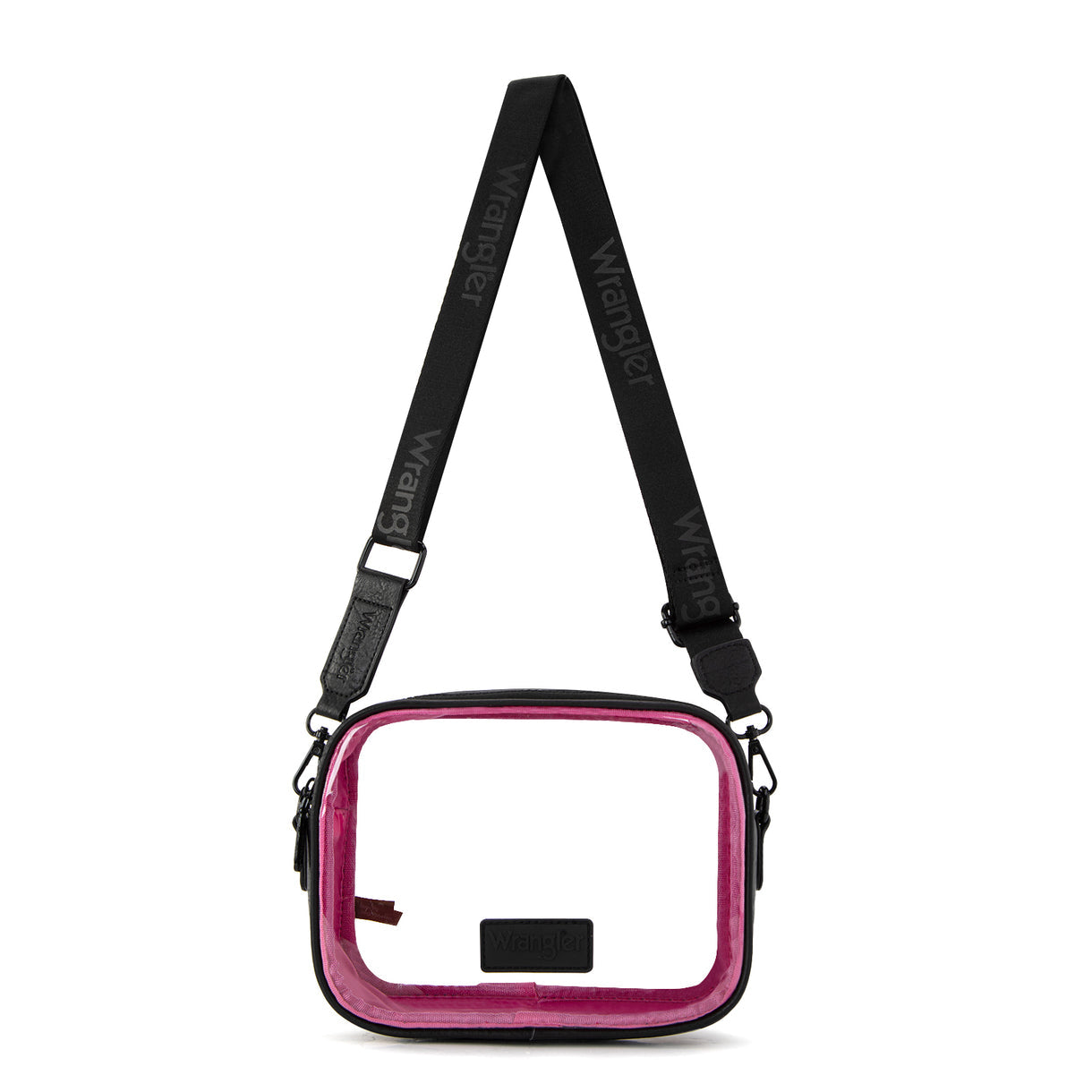 Wrangler Clear Crossbody Bag/Stadium Bag - Hot Pink - Black