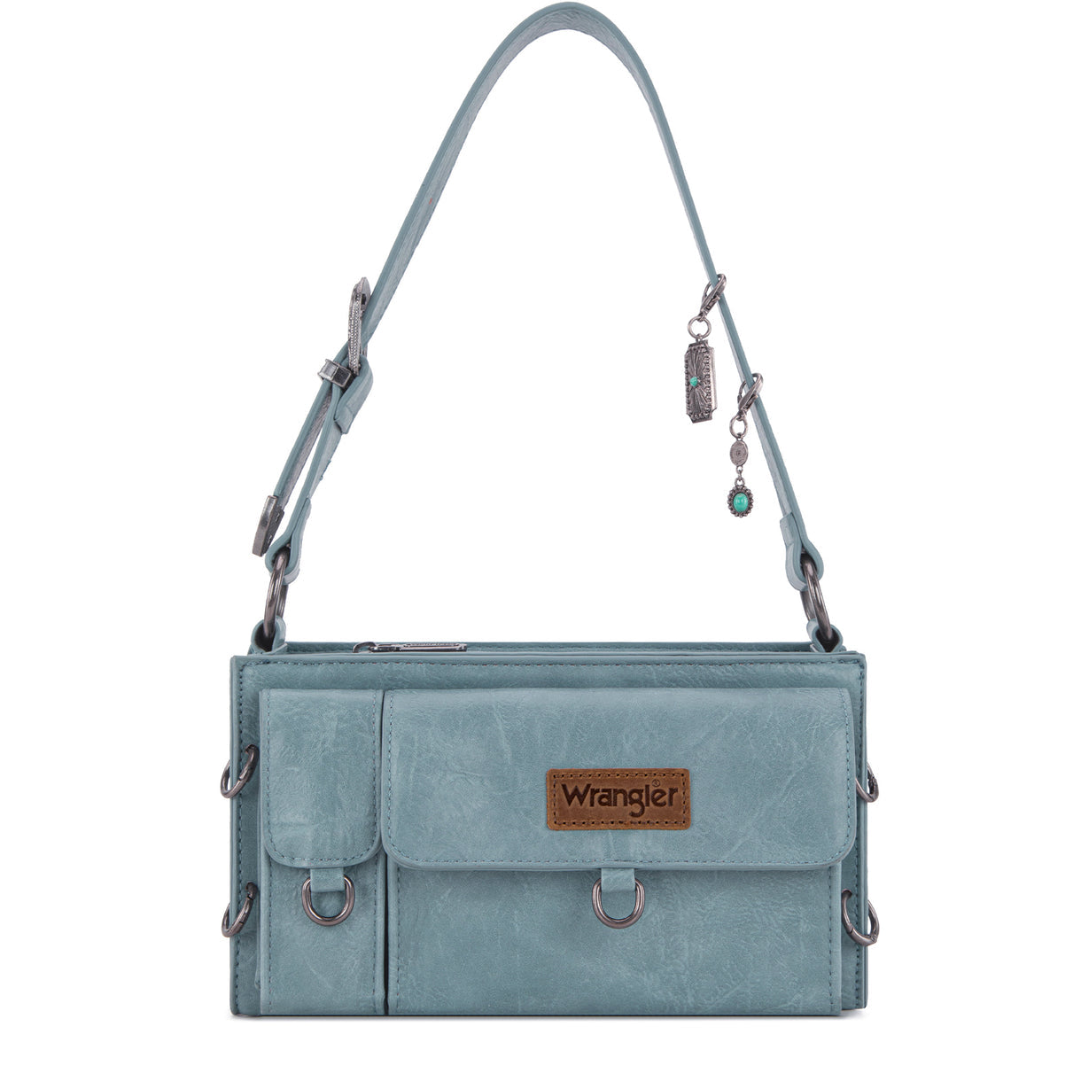Wrangler Buckle Charm Small Shoulder Bag - Jean