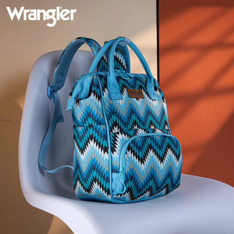 Wrangler Aztec Printed Callie Backpack - Blue