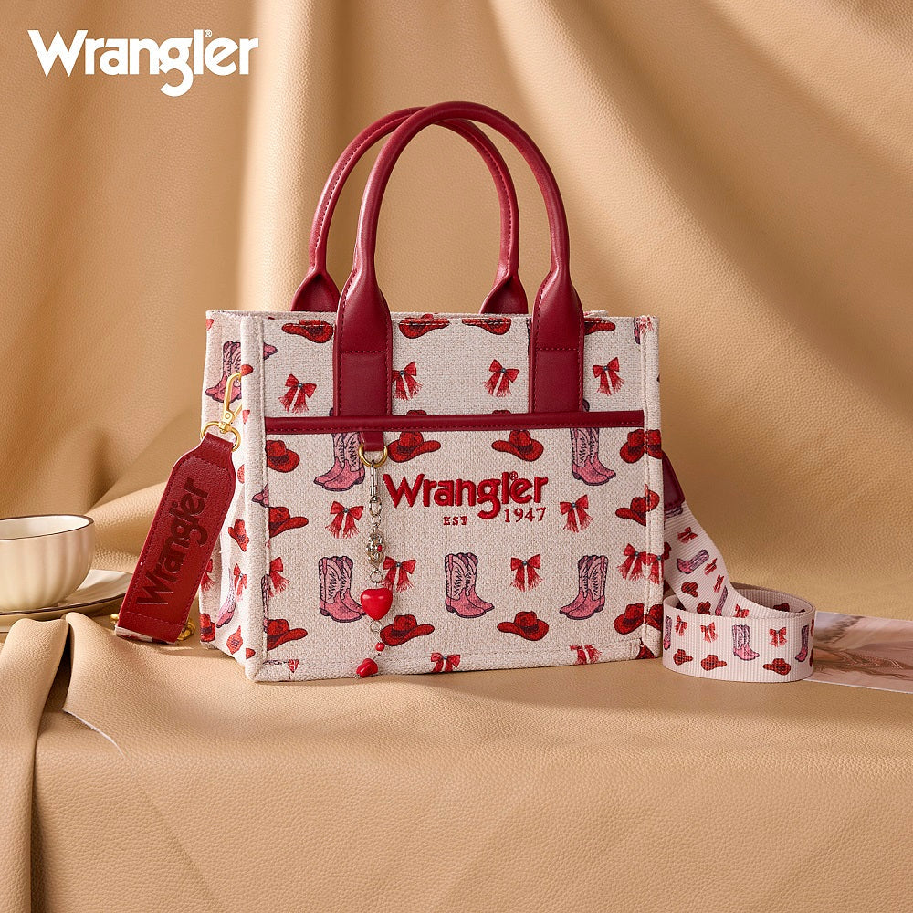Western Print Cowgirl Tote Bag/Crossbody - Pink