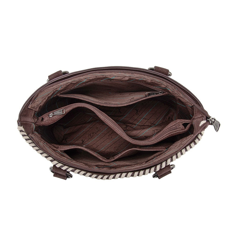 Montana West Tooled Floral Concealed Carry Tote Bag - Coffee